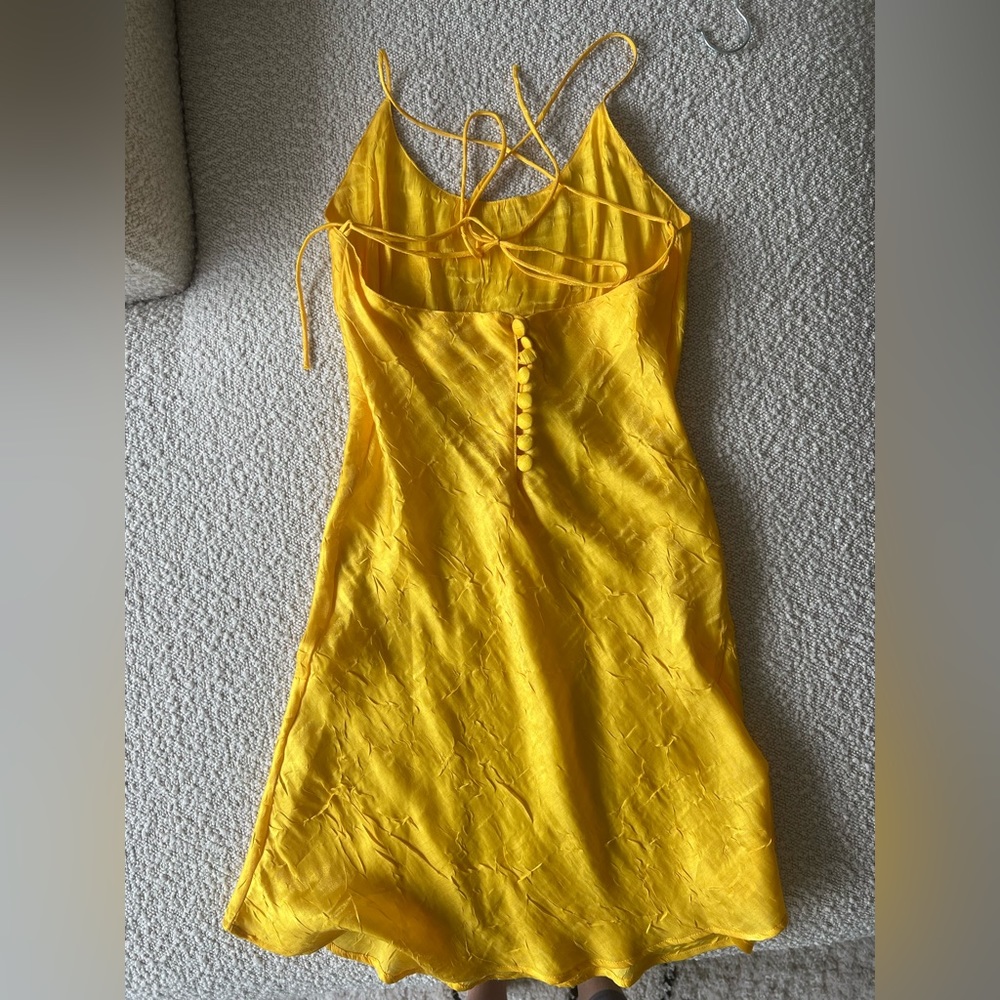the line by K yellow low back mini dress (size small) from net-a-porter